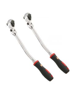 Bent Handle Flex Head Ratchet - Comfort Grip 3/8 Dr.