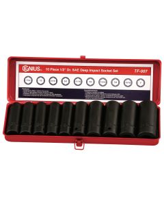 Genius Tools 10pc SAE Deep Impact Socket Set TD-410S