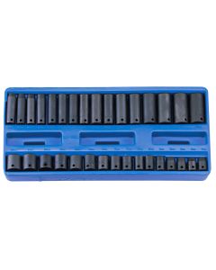 32-Piece Metric Deep Impact Socket Set - Genius Tools