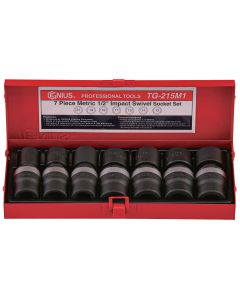 Genius Tools 7-Piece Metric Swivel Impact Socket Set