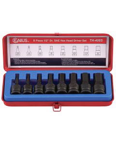 Premium SAE Hex Impact Bit Socket Set - 8 Piece