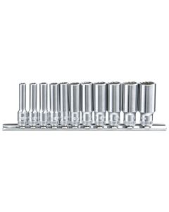 Genius Tools 11-Piece Metric Deep Socket Set - 12-Point