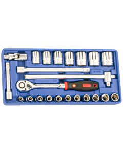 23-Piece SAE Socket Set - Genius Tools TW-423S