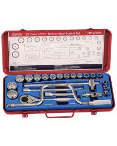 23-Piece Metric Socket Set - Genius Tools 12-Point