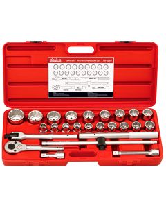 25-Piece Metric Socket Set - Durable CR-Mo Construction