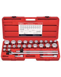 26-Piece Metric & SAE Socket Set - Durable CR-Mo Steel
