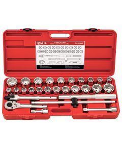 28-Piece Metric & SAE Socket Set - Durable CR-Mo