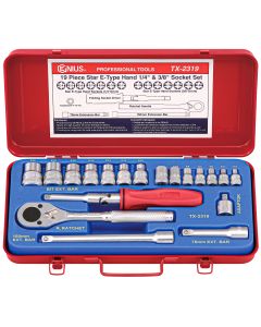 19-Piece Star Socket Set - Genius Tools TX-2319