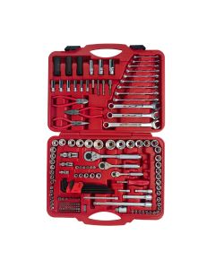 Genius Tools Socket and Ratchet Set 161 Piece Metric and SAE Master Kit 1/4 Inch, 3/8 Inch, 1/2 Inch Drive Comprehensive Mechanic Tool Set - AC234161A