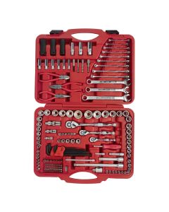 Genius Tools Socket and Ratchet Set 161 Piece Metric and SAE Master Set 1/4 Inch, 3/8 Inch, 1/2 Inch Drive Comprehensive Mechanic Tool Kit - AC234161R
