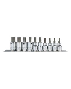 10-Piece Metric Hex Bit Socket Set - Genius Tools