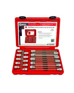 20-Piece Metric Hex Bit Socket Set - Genius Tools