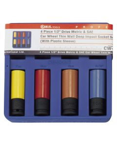 Thin Wall Deep Impact Socket Set - 4 Piece Metric & SAE