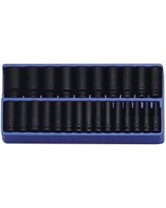24-Piece Metric Deep Impact Socket Set - CR-Mo