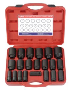 21-Piece Metric Deep Impact Socket Set - CR-Mo Quality