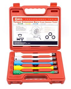 Genius Tools Torque Extension Bar Set 5 Piece 1/2 Inch Drive Precision Torque Limiting Sticks Durable Steel Construction - TO-405EXT