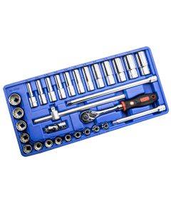 30-Piece SAE Deep Socket Set - Genius Tools GS-330S
