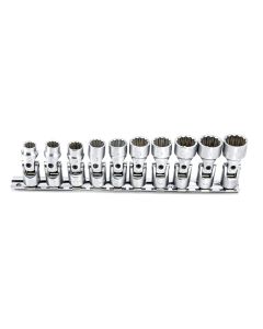 Universal Metric Socket Set - 10 Piece, 12-Point, 3/8 Dr.