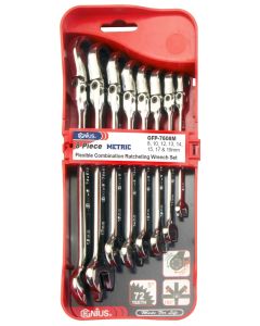 8-Piece Metric Flex Head Ratcheting Wrench Set - GFP-7608M