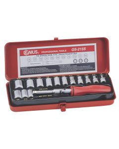 15-Piece SAE Hand Socket Set - Genius Tools GS-215S