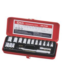 16-Piece SAE Hand Socket Set - Genius Tools GS-216S