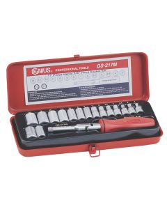 17-Piece Metric Socket Set - Genius Tools GS-217M