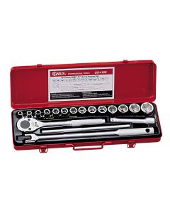 18-Piece SAE Socket Set - Genius Tools GS-418S