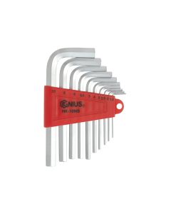 Genius Tools 10-Piece Metric Hex Wrench Set - S2 Steel