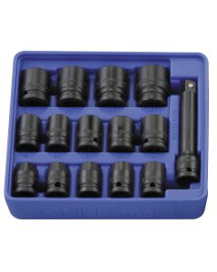 15-Piece Metric Impact Socket Set - Genius Tools IS-415M