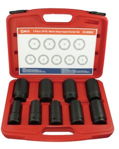 9-Piece Metric Deep Impact Socket Set - CR-Mo Quality