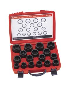 17-Piece Metric Impact Socket Set - Durable CR-Mo Steel