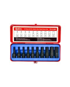 10-Piece Metric Hex Impact Bit Socket Set - CR-Mo