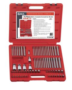 75-Piece Metric Screwdriver Bit Set - Genius Tools