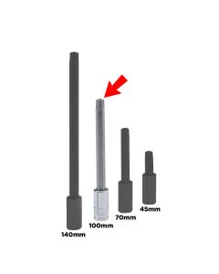 Genius Tools 1/4" Dr. T-10 Tamperproof Star Bit Socket 100mmL - 208+7510