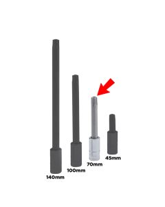 Genius Tools 1/4" Dr. T-10 Tamperproof Star Bit Socket 70mmL - 208+7310
