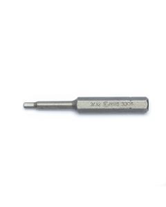 Genius Tools 3/32" Hex Screwdriver Bit, 1/4" Shank, 56mmL - 3306