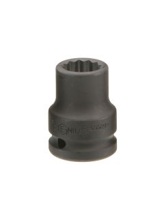 Genius Tools 1/2" Dr. 31mm Thin Wall Impact Socket (12-Point) (CR-Mo) - 453831