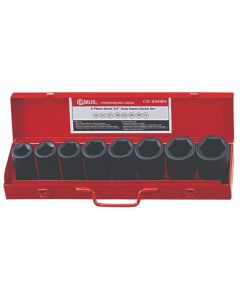 Genius Tools 8pc 3/4" Dr. Metric Budd Wheel Impact Socket Set CR-Mo CD-608M4