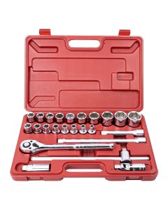Genius Tools 24 Piece 1/2" Dr. Metric Hand Socket Set - GS-424MA