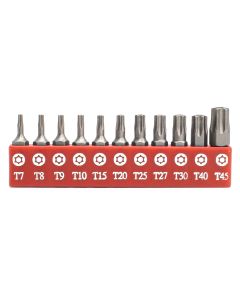Genius Tools 11pc Tamperproof Star Bit Set, HSS, SB-811TP