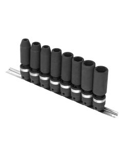 Genius Tools 8pc 3/8" SAE Deep Swivel Impact Socket Set, Cr-V, TG-308SD