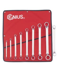 Genius Tools 8 Piece SAE Double Ended Offset Ring Wrench Set (Mirror Finish) - DE-708S
