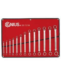 Genius Tools 13 Piece Metric Double Ended Offset Ring Wrench Set (Matte Finish) - DE-7213M