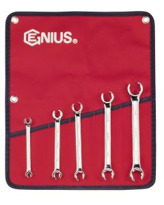 Genius Tools 5 Piece SAE Flare Nut Wrench Set - FN-005S