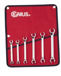 Genius Tools 6 Piece Metric Flare Nut Wrench Set - FN-006M