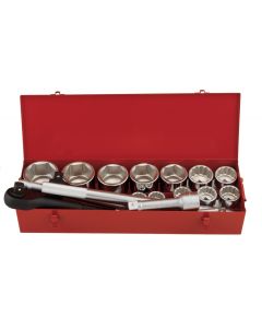 Genius Tools 16 Piece 1" Dr. SAE Hand Socket Set (6 & 12-Point) (CR-Mo) - GS-816S